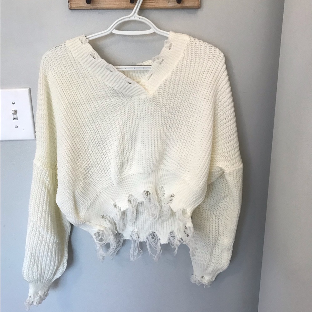 SHEIN distressed sweater